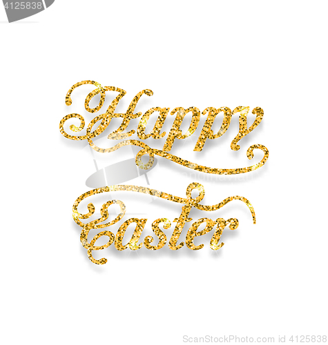 Image of Abstract Golden Hand Written Easter Phrase