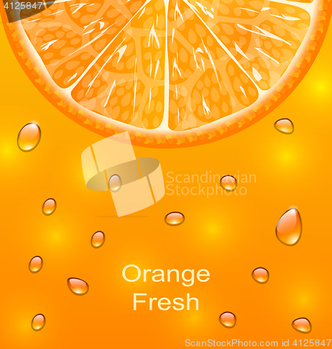 Image of Orange Background with Slice and Drops