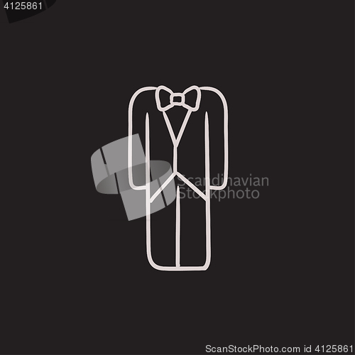 Image of Wedding tuxedo sketch icon.