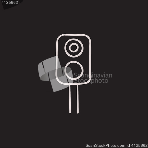 Image of Railway traffic light sketch icon.