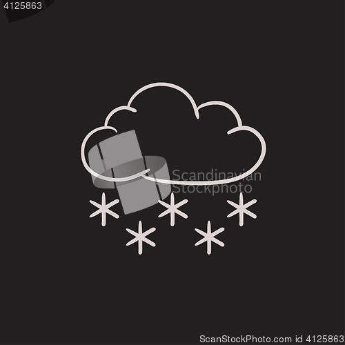 Image of Cloud with snow sketch icon.