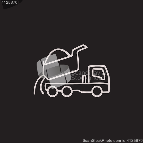 Image of Dump truck sketch icon.