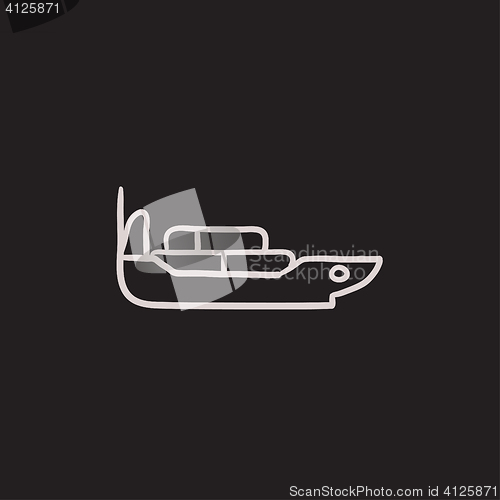 Image of Cargo container ship sketch icon.