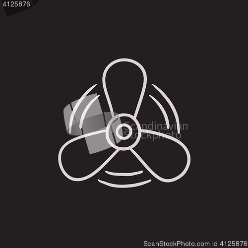Image of Boat propeller sketch icon.