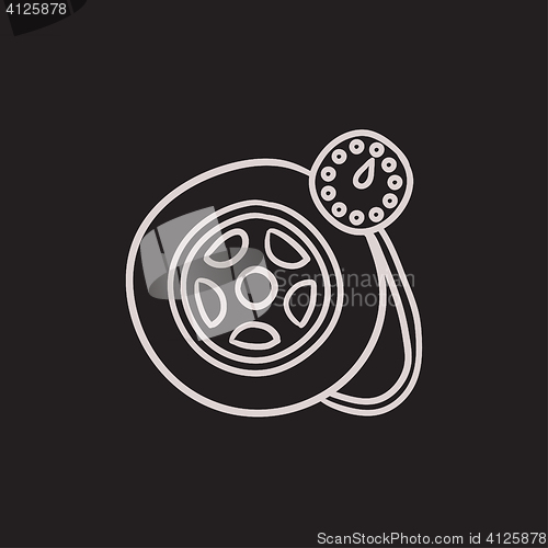 Image of Pressure gauge tyre  sketch icon.