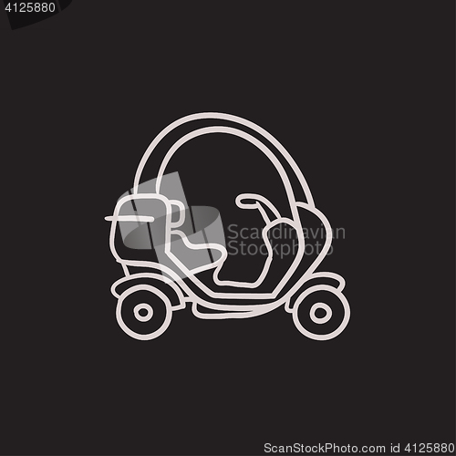 Image of Rickshaw sketch icon.