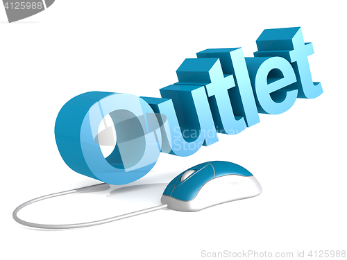 Image of Outlet word with blue mouse