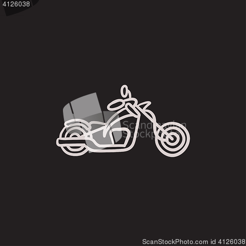 Image of Motorcycle sketch icon.