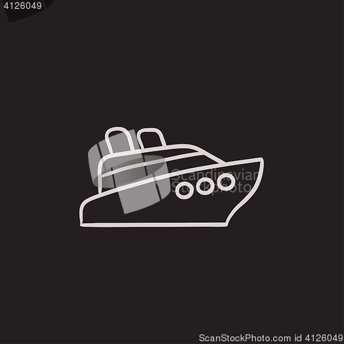 Image of Cruise ship sketch icon.