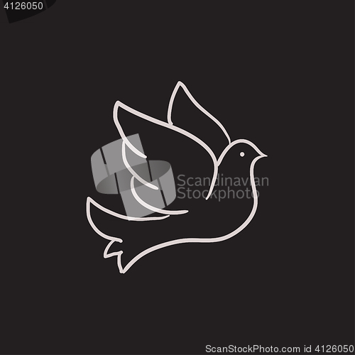 Image of Wedding dove sketch icon.