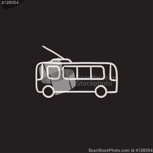 Image of Trolleybus sketch icon.