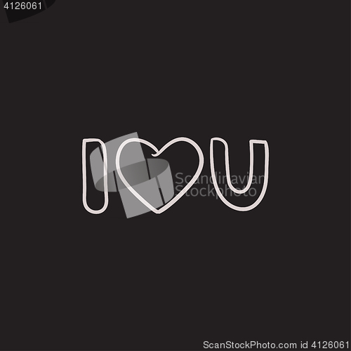 Image of Abbreviation i love you sketch icon.