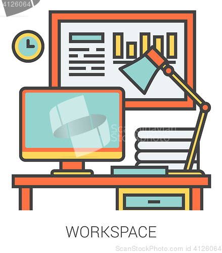 Image of Workplace line icons.