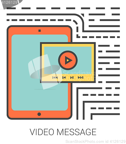 Image of Video message line icons.