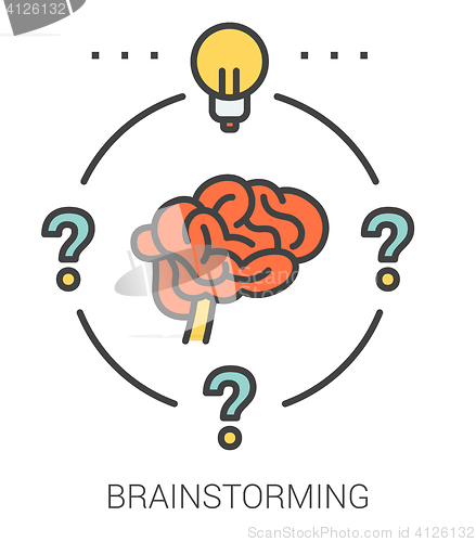 Image of Brainstorming line icons.