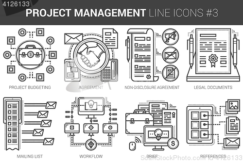 Image of Project management line icon set.