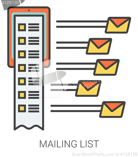 Image of Mailing list line icons.