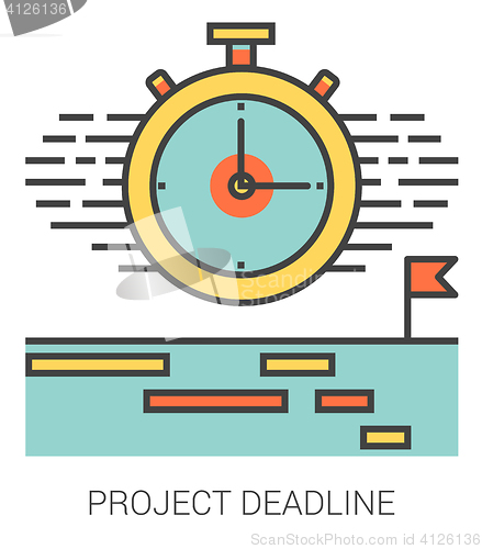 Image of Project deadline line icons.