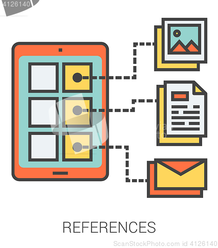 Image of References line icons.