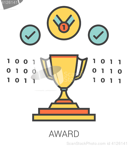 Image of Award line icons.