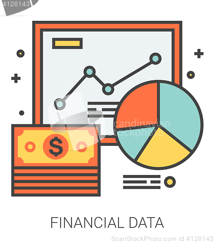 Image of Financial data line icons.