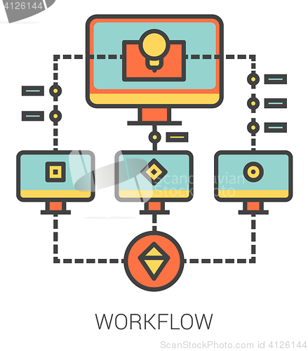 Image of Workflow line icons.