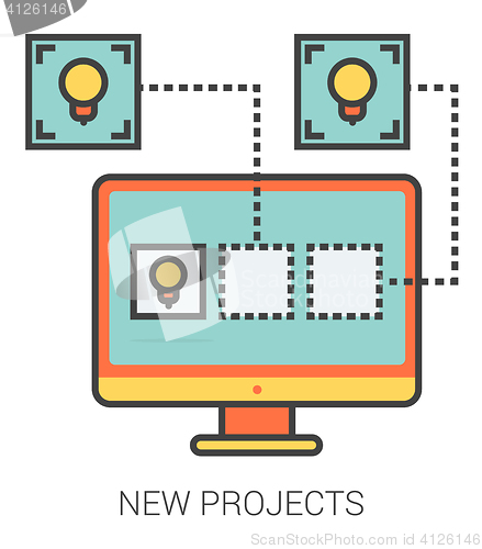 Image of New projects line icons.