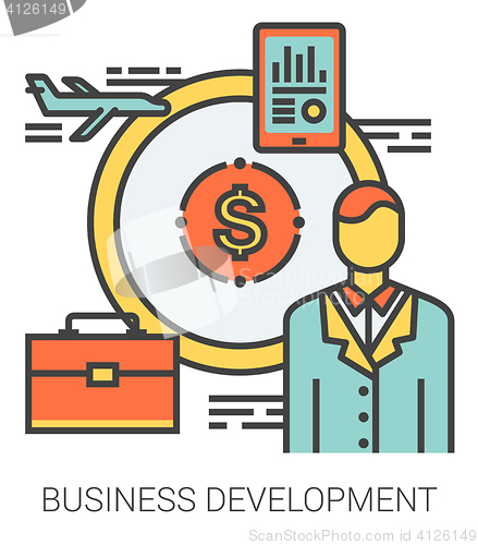 Image of Business development line icons.