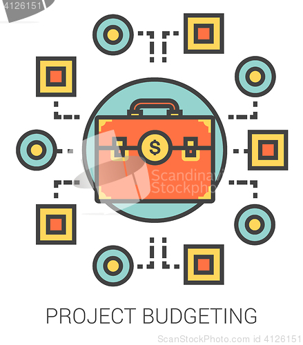 Image of Project budgeting line icons.