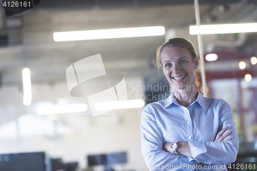 Image of portrait of casual business woman at office