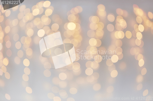 Image of christmas decoration or garland lights bokeh