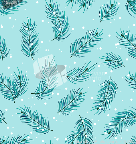 Image of  Seamless Pattern with Fir Twigs