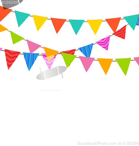 Image of Set Bunting Pennants with Ornamental Texture