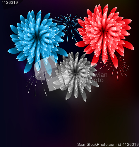 Image of Illustration Firework Colorized in Flag US for Celebration Event