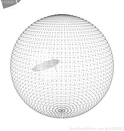 Image of Abstract Circle with Mesh Polygonal Elements