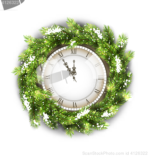 Image of Christmas Wreath with Clock