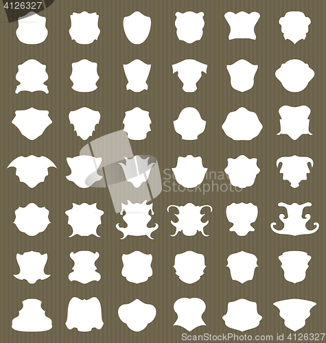 Image of Set heraldic shield tag label 
