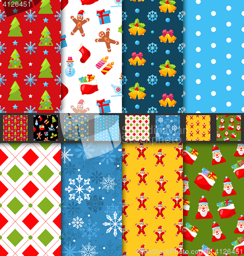Image of Set Christmas Seamless Patterns
