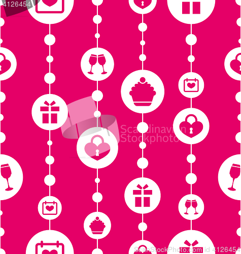 Image of Seamless Pattern with Traditional Objects and Elements for Valen