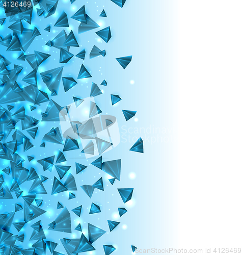 Image of Abstract Background with Pyramids with Light Effects. Modern Design with Geometric Figures