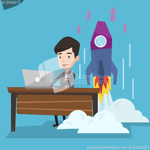 Image of Successful business start up vector illustration.