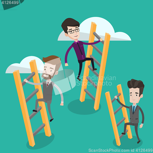 Image of Business people climbing to success.