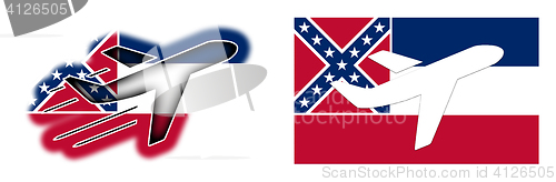 Image of Nation flag - Airplane isolated - Mississippi