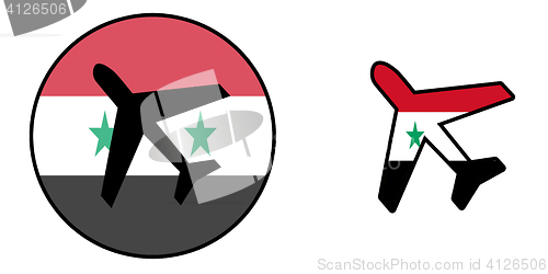 Image of Nation flag - Airplane isolated - Syria