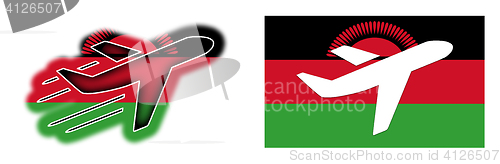 Image of Nation flag - Airplane isolated - Malawi