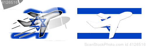 Image of Nation flag - Airplane isolated - Israel