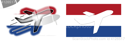 Image of Nation flag - Airplane isolated - Netherlands