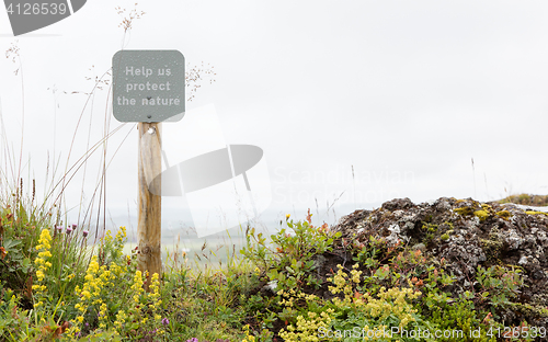 Image of Help us protect the nature sign