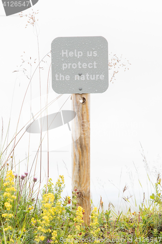 Image of Help us protect the nature sign