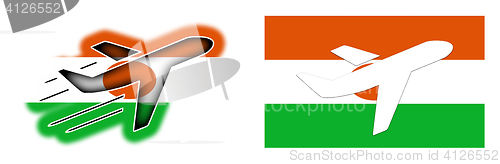 Image of Nation flag - Airplane isolated - Niger